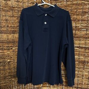 Lands' End Dark Blue Polo Long Sleeve Shirt